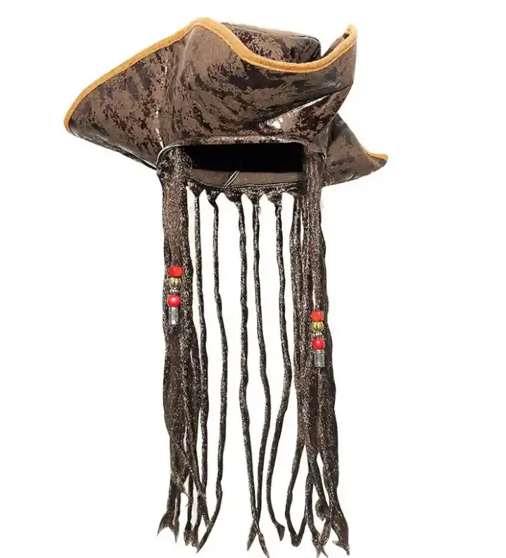 Sombrero Pirata Con Rastas 42cm