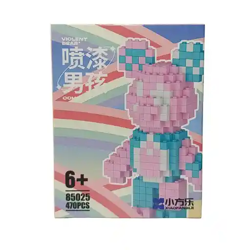 Lego Figura Mediano Oso Rosa Abstracto