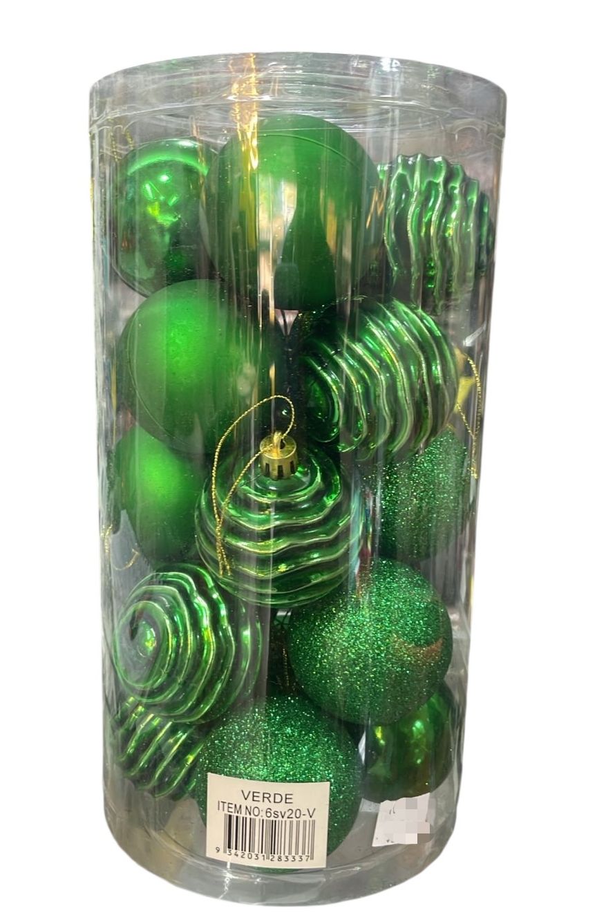 Lote De 6 Bolas De Navidad De Cristal, 6 Cm De Color