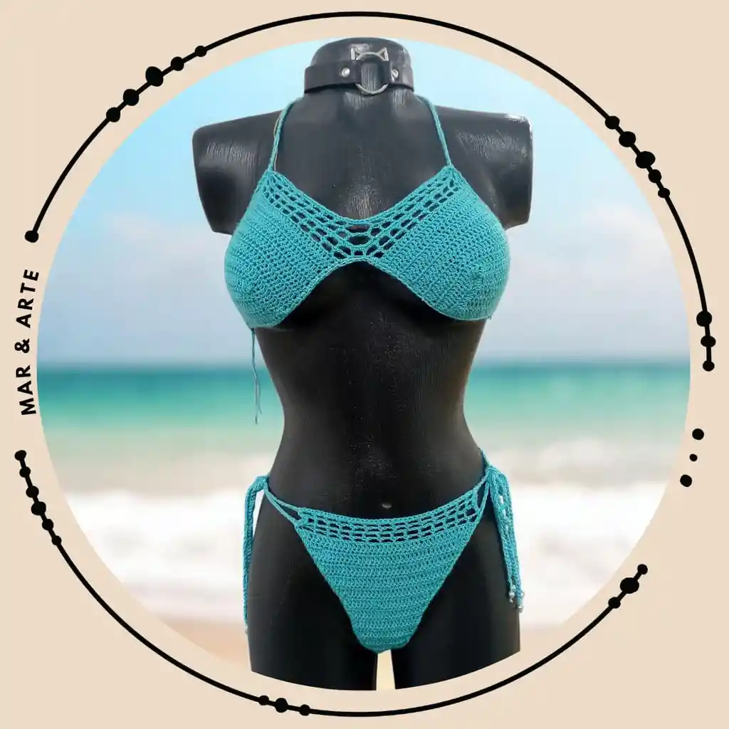 Traje De Baño Celeste