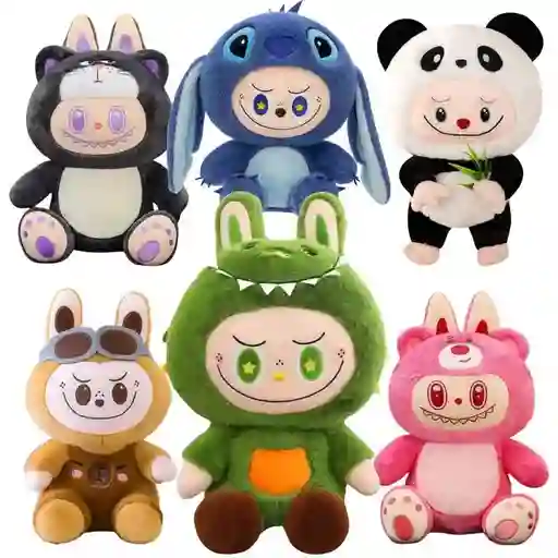 Peluche Labubu Con Disfraz Con Cobija