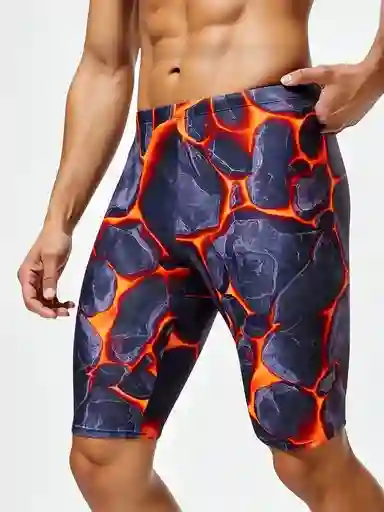 Licra Natación Gris / Rojo Talla M