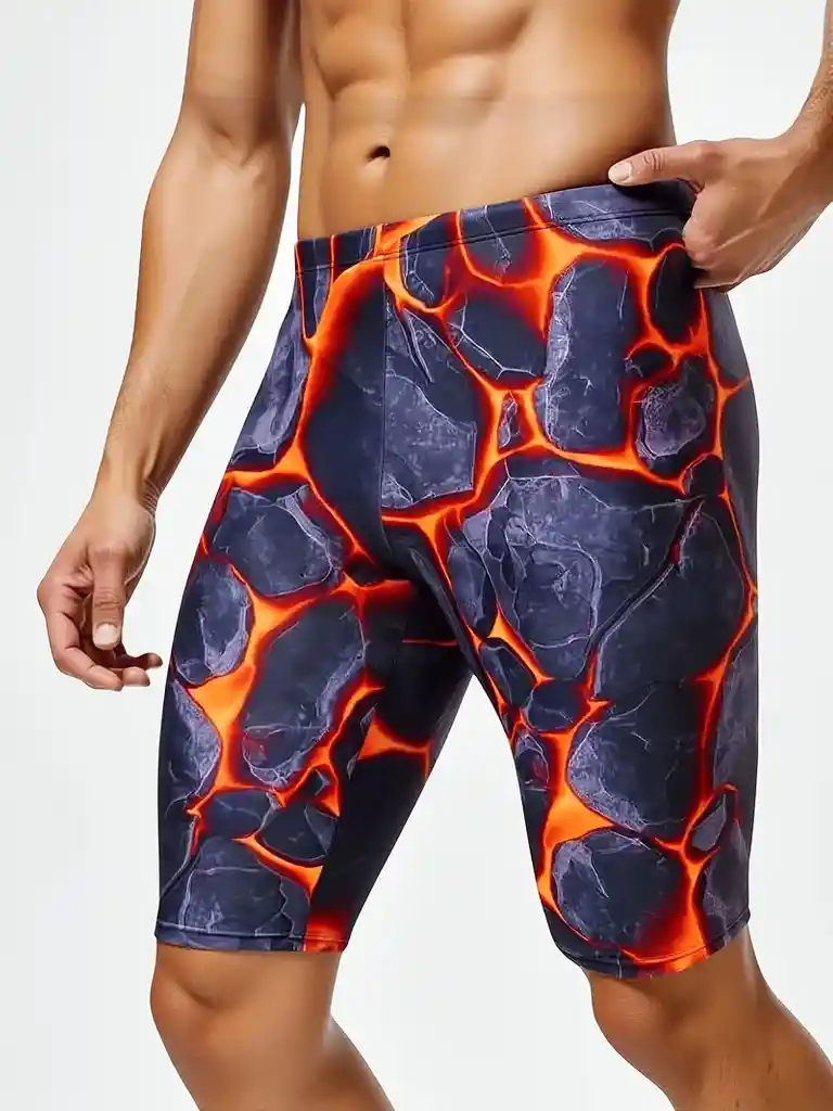 Licra Natación Gris / Rojo Talla M