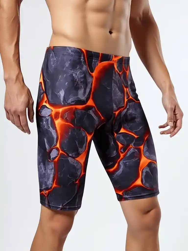 Licra Natación Gris / Rojo Talla M