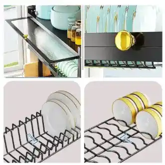 Organizador Y Escurridor De Platos Loza Con Tapa Premium