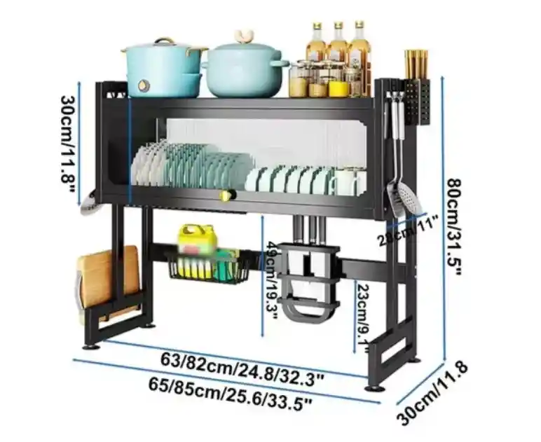 Organizador Y Escurridor De Platos Loza Con Tapa Premium
