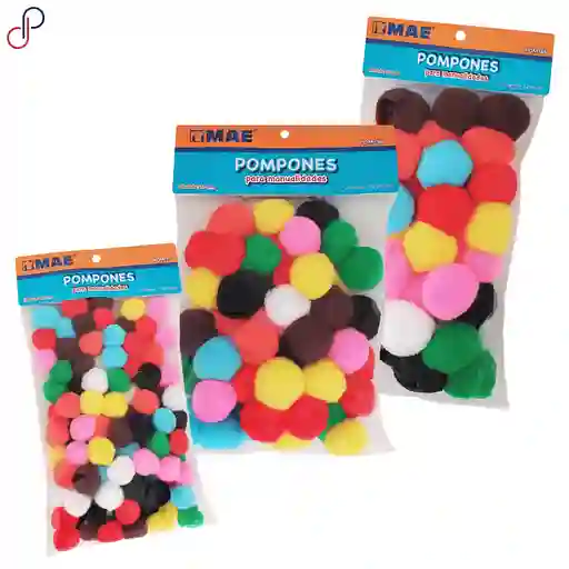 Pompones Colores Surtidos X 100 19mm
