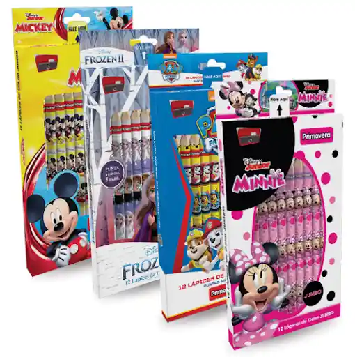 Lápices De Colores Jumbo Primavera Personajes