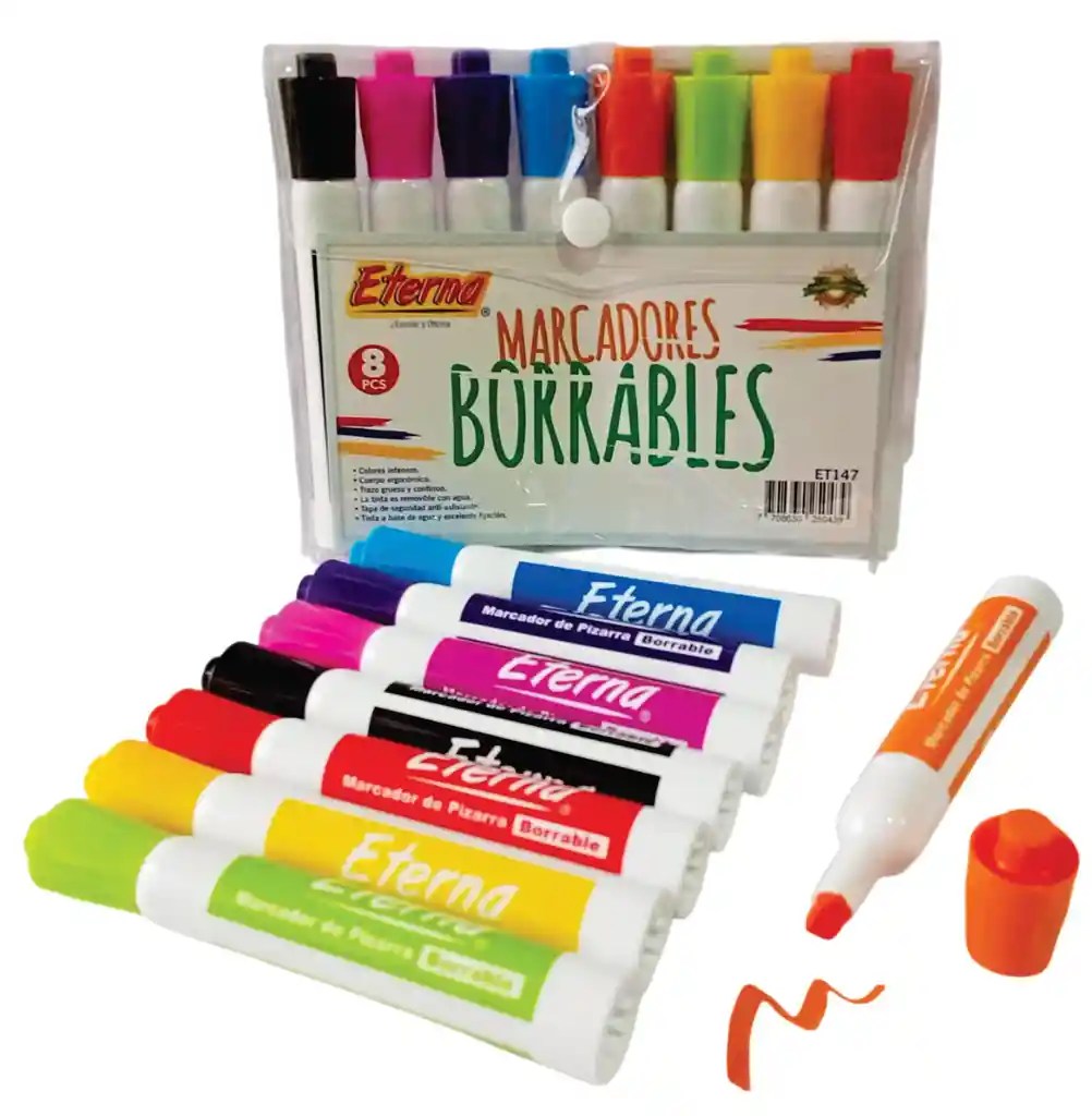Marcador Borrable X8 Unidades Eterna