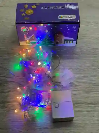 Luces De Navidad X 100 Bombillos Cable Blanco Luz De Colores Con Continuacion 7 Metros Aproximadamente Luces Navideñas Luces Para Navidad Luces De Navidad Luz De Navidad Decoracion Navideña