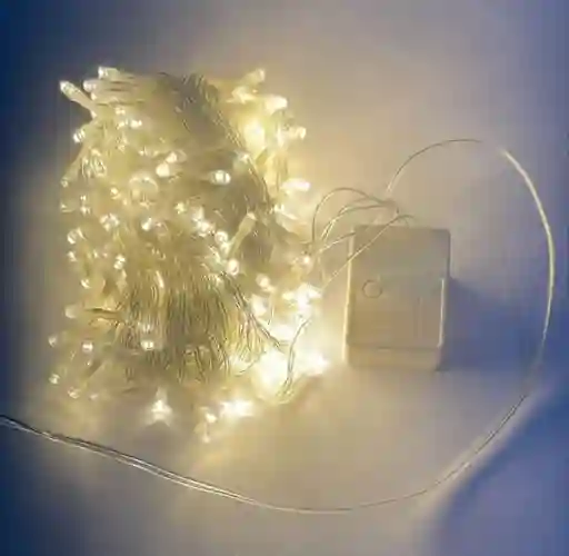 Luces De Navidad X 200 Bombillos Cable Blanco Luz Calida 14 Metros Aproximadamente Luces Navideñas