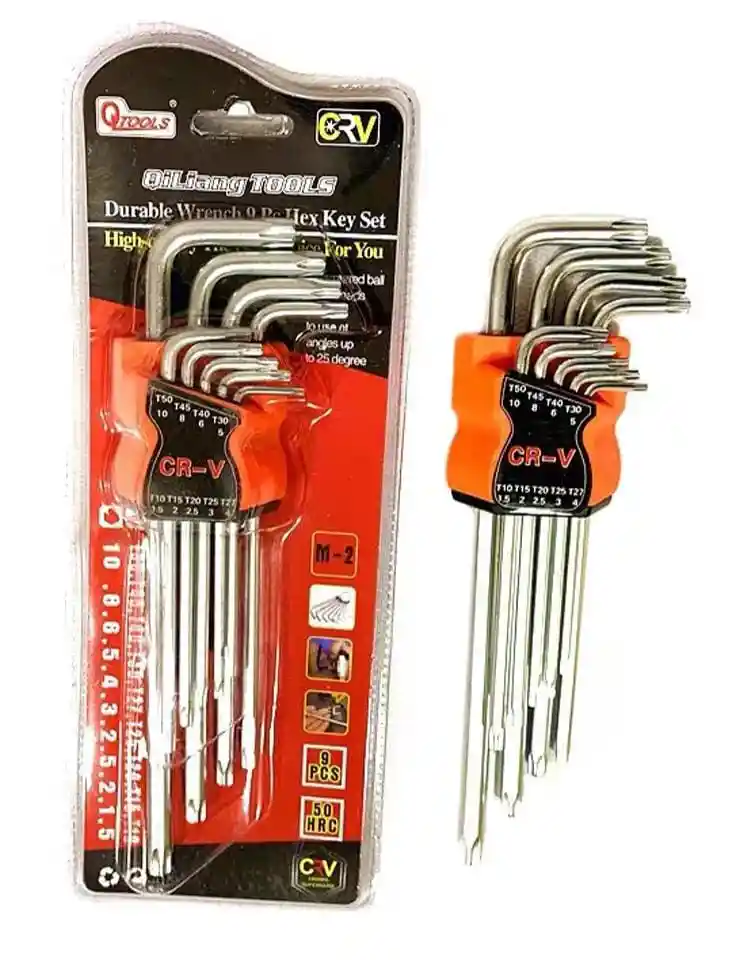 Juego De Llaves En Acero Tipo Torx X 9piezas