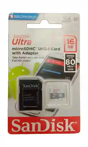 Tarjeta De Memoria Micro Sd 16 Gb Sandisk