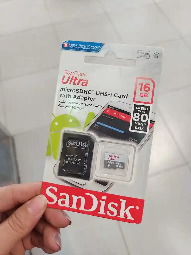 Tarjeta De Memoria Micro Sd 16 Gb Sandisk
