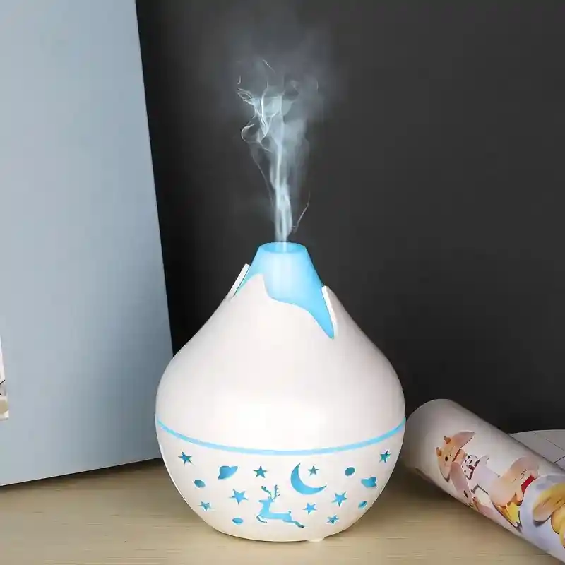 Humidificador Difusor Blanco Brillante Con Luces Estilo 1 Aromatizante