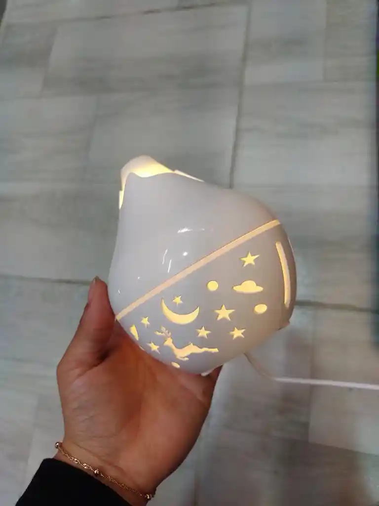 Humidificador Difusor Blanco Brillante Con Luces Estilo 1 Aromatizante