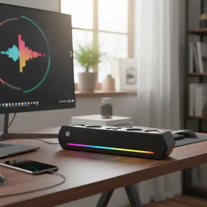 Barra De Sonido Parlante Negro Inalámbrico Con Luces