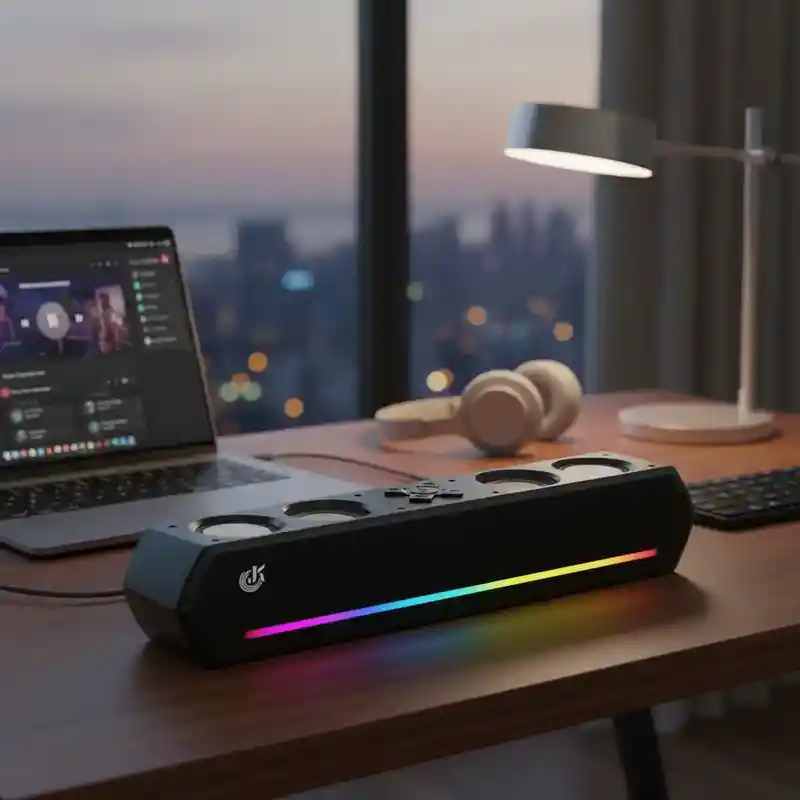 Barra De Sonido Parlante Negro Inalámbrico Con Luces