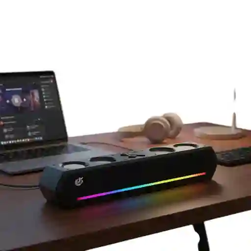 Barra De Sonido Parlante Negro Inalámbrico Con Luces