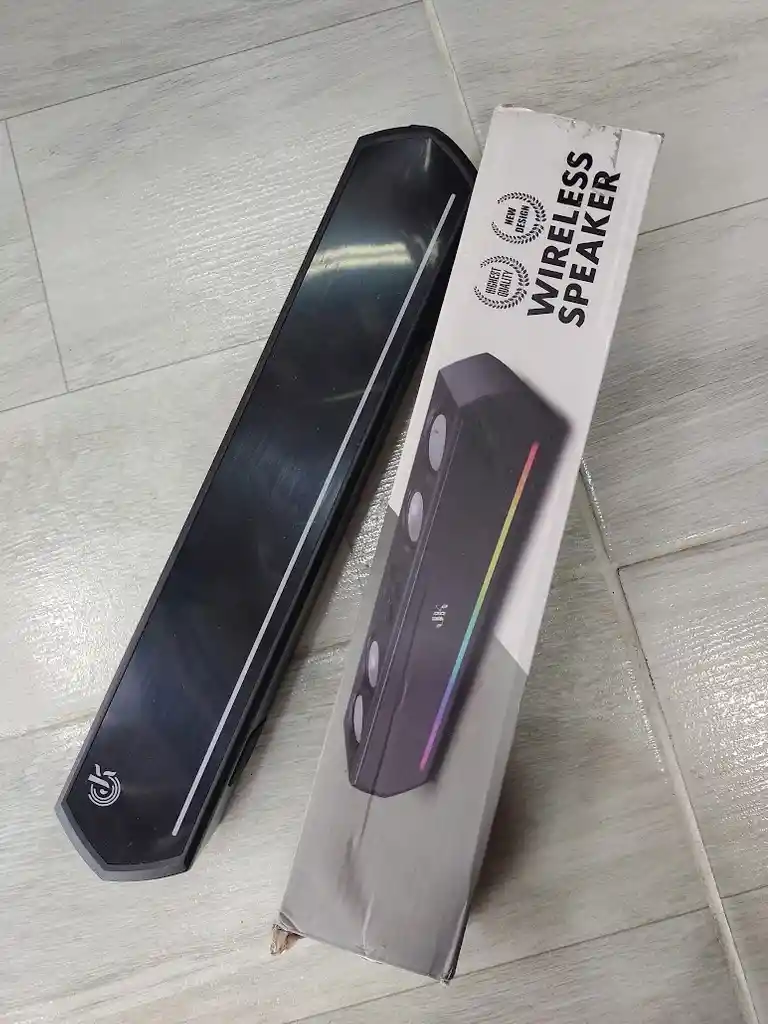 Barra De Sonido Parlante Negro Inalámbrico Con Luces