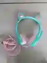 Audífonos Diadema Con Cable Con Diseño De Gato Verde Turquesa