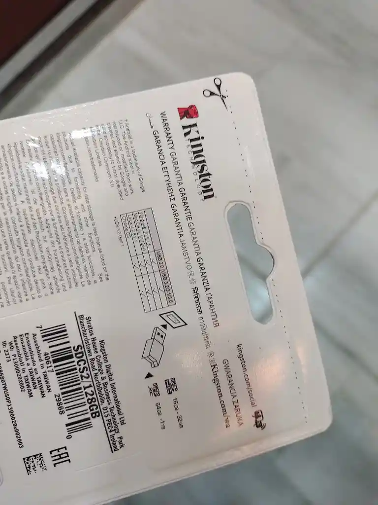 Tarjeta De Memoria Kingston Micro Sd Con Adaptador 128 Gb