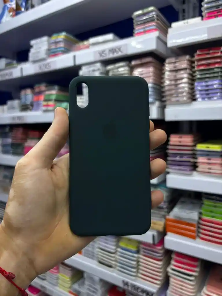 Iphone Xs Max | Color Verde Dark | Silicone Case | Rigido | Carcasa Protectora | Antihumedad