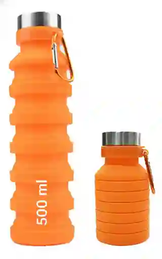 Botella - Termo De Silicona Plegable 500 Ml Naranja