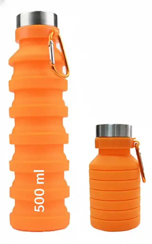 Botella - Termo De Silicona Plegable 500 Ml Naranja