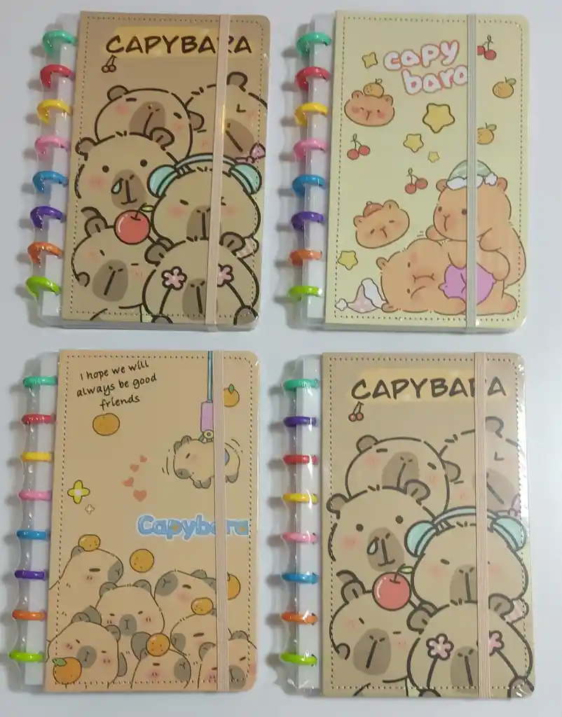 Agenda Anillos Rayada Capibara