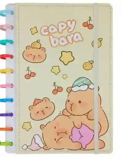 Agenda Anillos Rayada Capibara