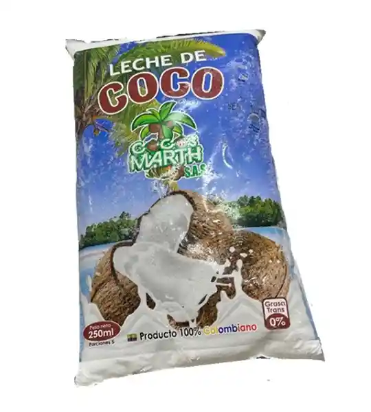Leche De Coco Congelada Bolsa X 250 Ml