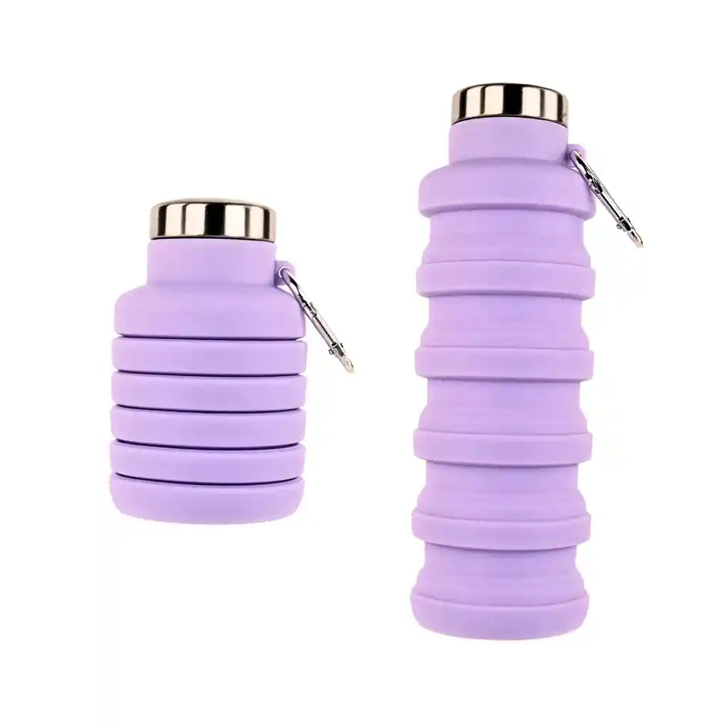 Botella De Agua Plegable Morada 500 Ml
