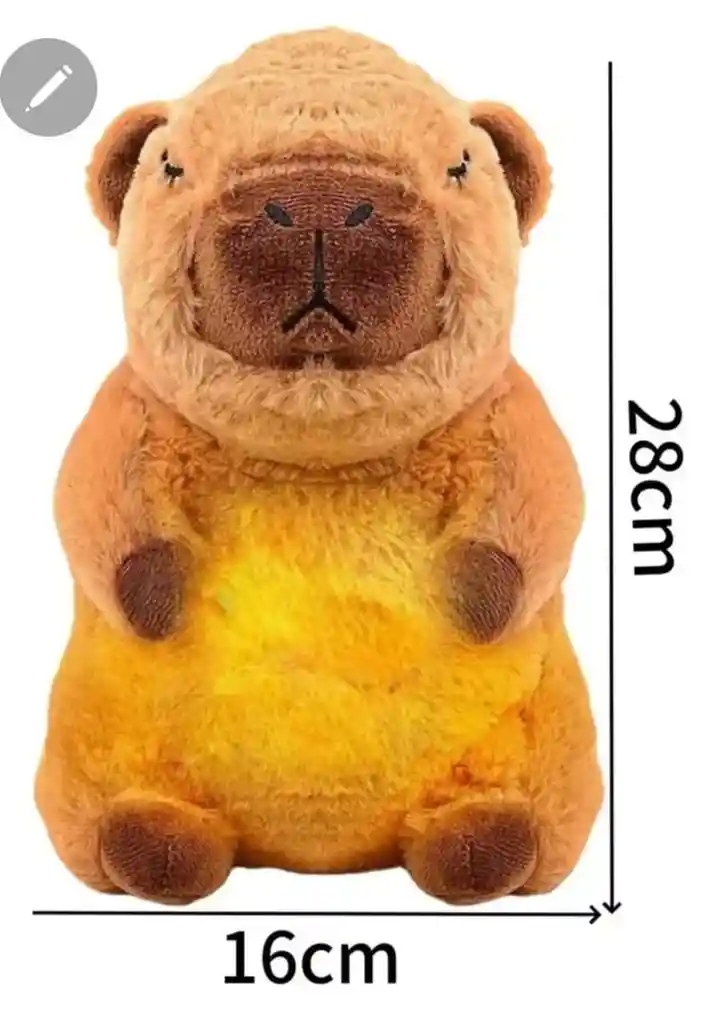 Peluche Capibara Rosa Respira Tiene Movimiento Luz Y Música Juguete Niños Niñas