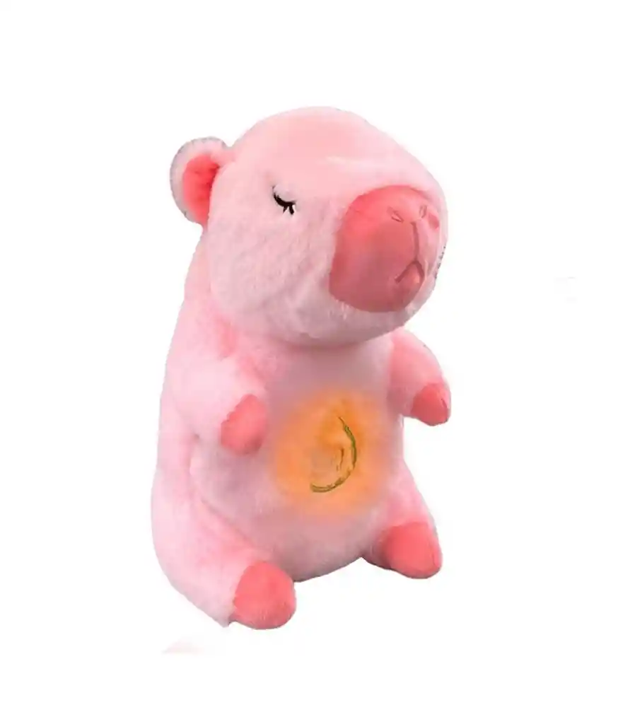 Peluche Capibara Rosa Respira Tiene Movimiento Luz Y Música Juguete Niños Niñas