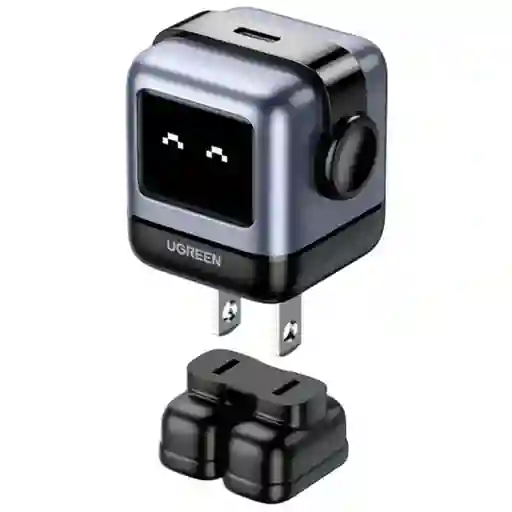 Cargador 30w Usb-c Pd Robot Gan Ugreen Uno Negro Cd359
