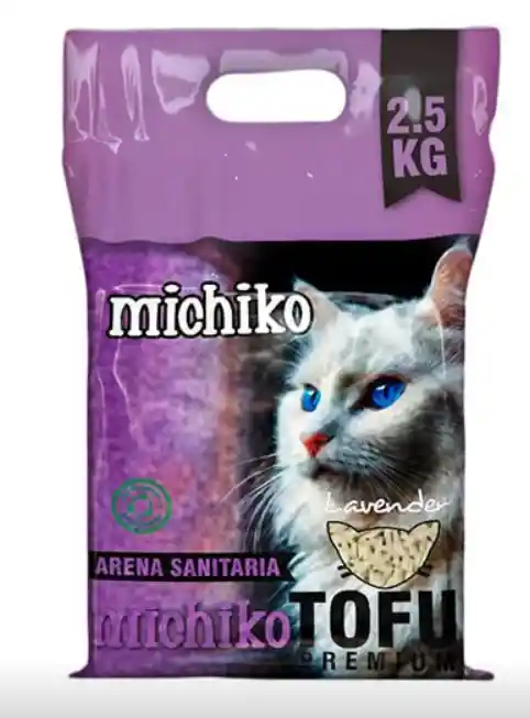 Arena Gatos Michiko Tofu Premium Aroma A Lavanda 2.5 Kg