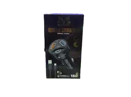 Cargador Para Carro De 15w Carga Rápida De Tres Entradas Alta Calidad