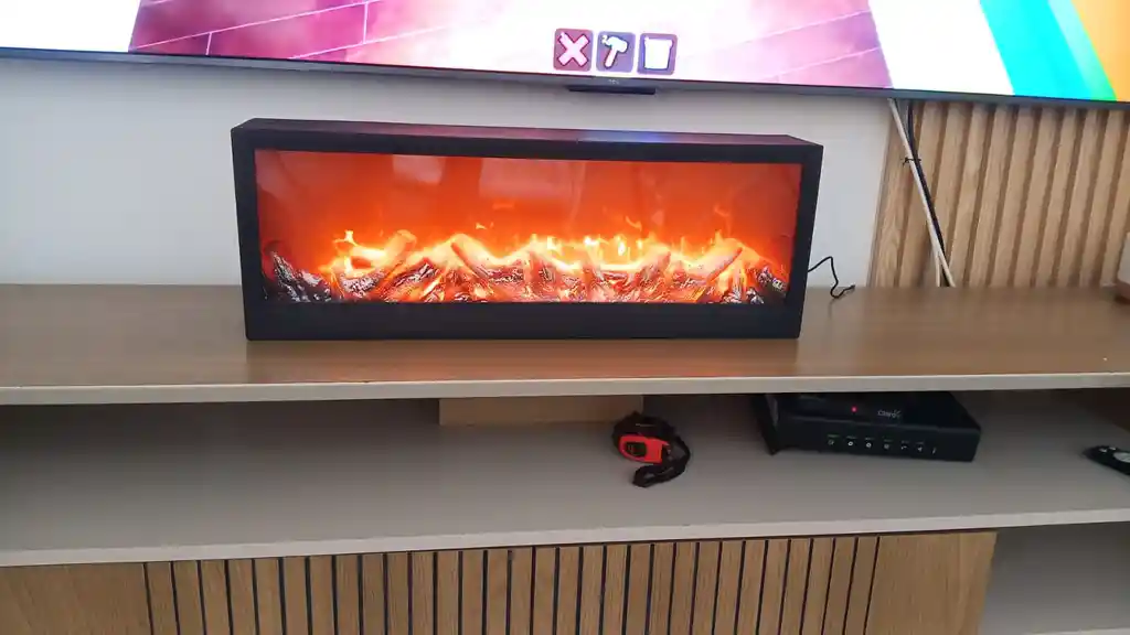 Simulacion De Chimenea Lampara De Leña Lámpara Rectangular