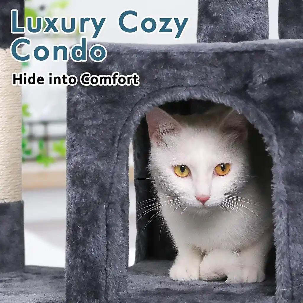 Gimnasio Para Gatos Felpa 3 Niveles Con Hamaca