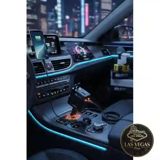 🚗 Cargador 4 En 1 Súper Rápido Para Carro
