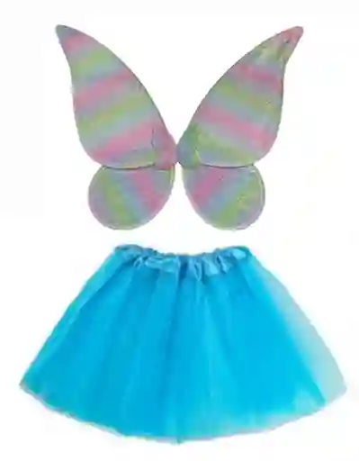 Disfraz De Bebe Niña Mariposa Con Alas Y Tutu Color Azul Halloween Disfraz