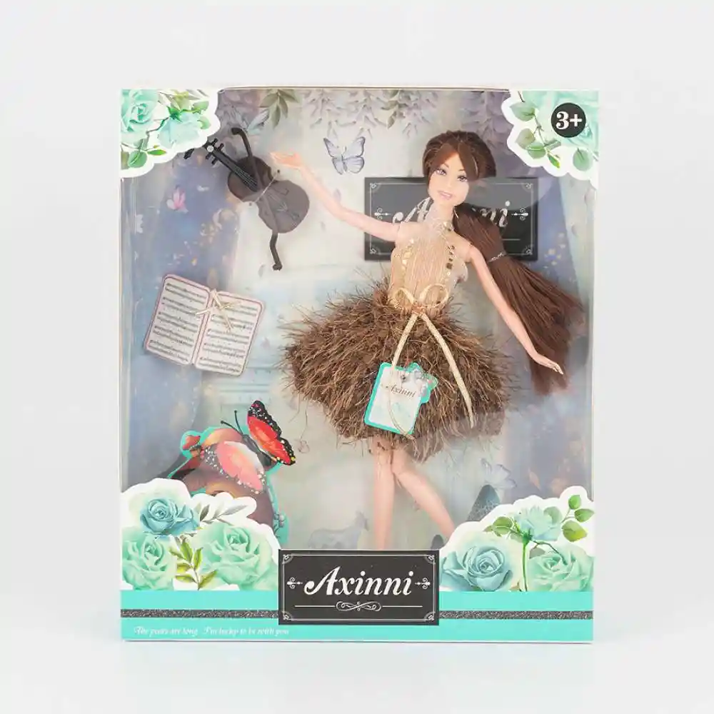 Muneca Fashion Maypa Violin 28x6cm Rosado