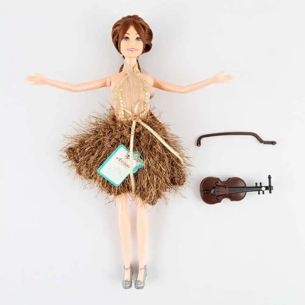 Muneca Fashion Maypa Violin 28x6cm Rosado