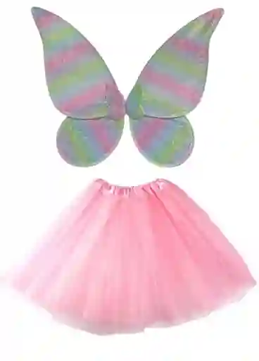 Disfraz De Bebe Niña Mariposa Con Alas Y Tutu Color Rosada Halloween Disfraz