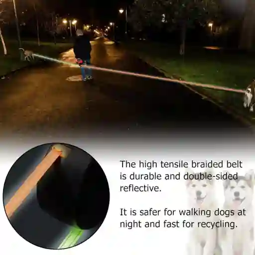 Correa Retráctil 2 En 1 Para Perros