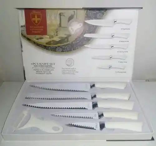 Set De Cuchillos 6 Piezas Revestimiento Antiadherente