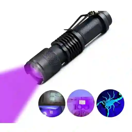 Linterna Luz Uv Portatil Verifica Manchas Invisibles