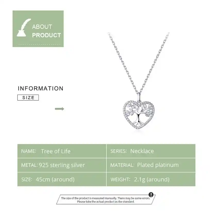 Collar Árbol De La Vida Para Mujer Fabricado En Plata 925