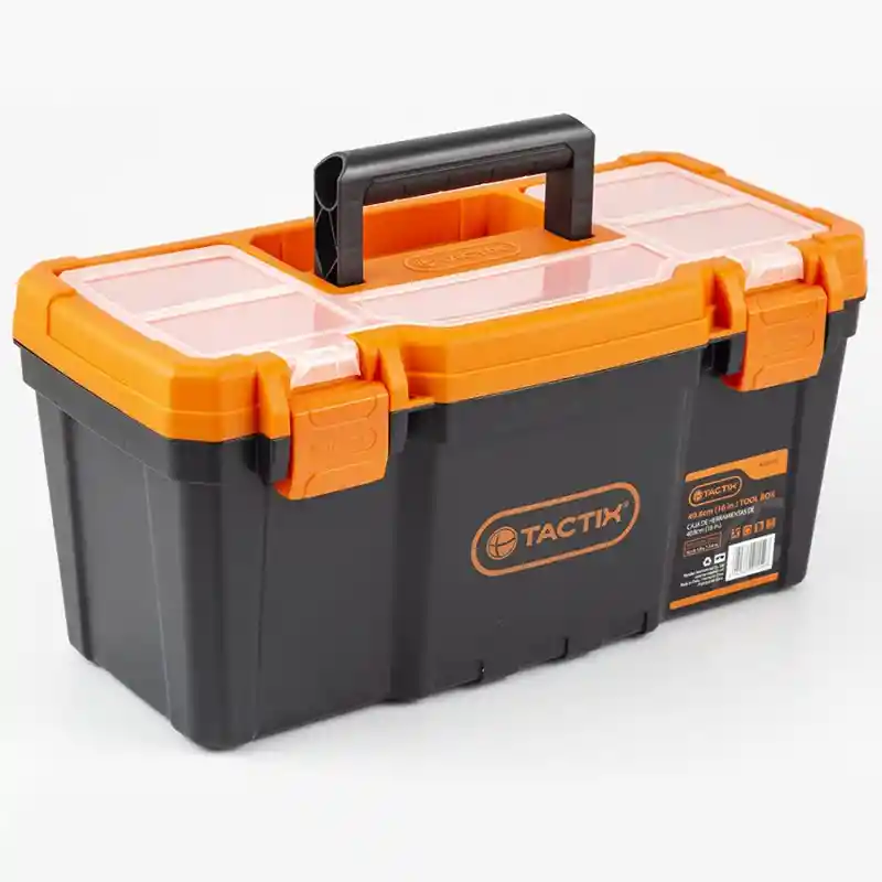 Caja Herramientas Tactix Negro Con Naranja
